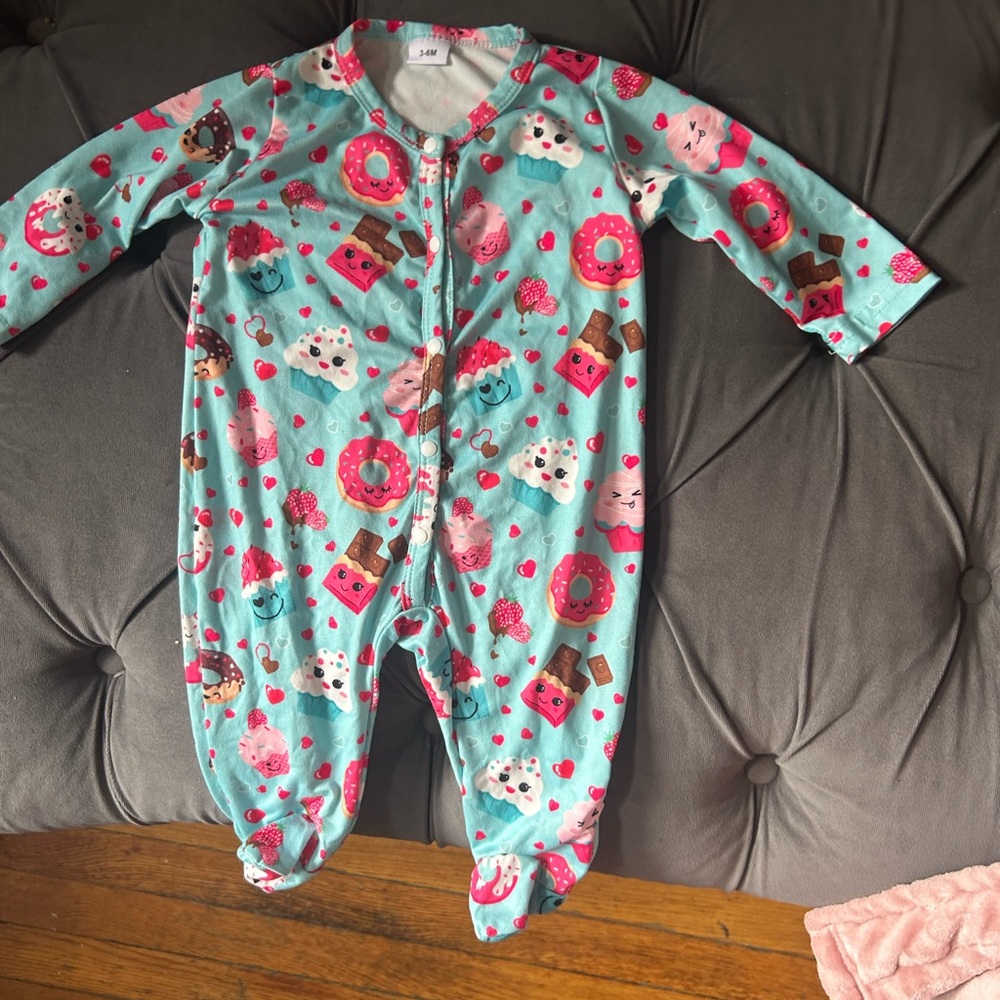 Charming Pink and Blue Kids Footie Pajamas